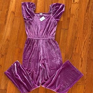 JCrew Factory Outlet -  Girls’ velvet flutter-sleeve jumpsuit - 14